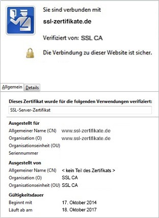 Beispiel: Domainvalidiertes SSL-Zertifikat