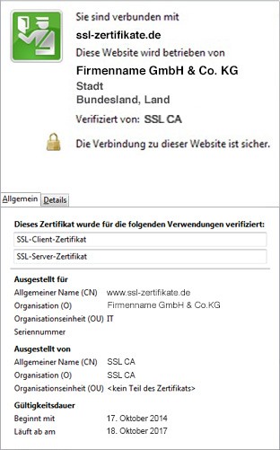 Beispiel: Extended Validation SSL-Zertifikat